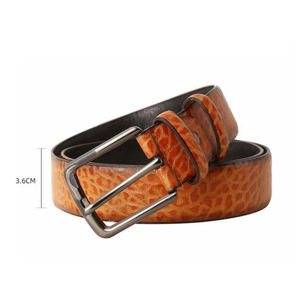 Men's Leather Belt | Retro Style | Casual & Formal Wear | Premium Pin Buckle | Genuine Leather Construction | Versatile Accessory | Durable & Stylish | High-End Design | Classic Width | Timeless Fashion