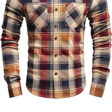 Men's Slim Fit Check Shirt | Classic Casual Style | Long Sleeve Brushed Cotton | Premium Soft Fabric | Versatile Office to Weekend Wear | Easy Care Machine Wash | Tailored for Comfort & Movement