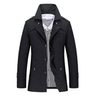Men's Mid-Length Trench Coat | Classic Lapel Design | Tailored Silhouette | Full-Length Sleeves | Buttoned Cuffs | High-Quality Fabric | Elegant & Versatile | Cozy Insulation | Neutral Colors | Regular Fit