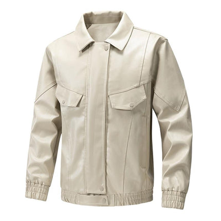 Men's Leather Jacket | Classic Casual Lapel | Premium Quality | Long Sleeve | Regular Fit | Durable Outerwear | Warm Insulation | Versatile Colors | Timeless Design | men's Coats & Jackets