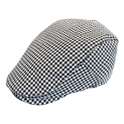 Men's Elegant Vintage Houndstooth Beret | Classic British Style | Premium Comfortable Fabric | Timeless Pattern | Sophisticated Fashion Accessory | Versatile Fit for Casual & Formal Outfits