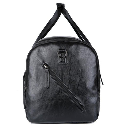 Men's Large Capacity Travel Duffle Bag | 32 Inch | PU Leather | Zipper Closure | Horizontal Square Shape | Plain Design
