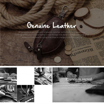 Men's Cowhide Leather Wallet | Zipper Closure | Key Compartment | Compact Design | Premium Quality | Multi-Functional Slots | Soft Lining | Sturdy Key Holder | Durable & Stylish | Perfect Gift