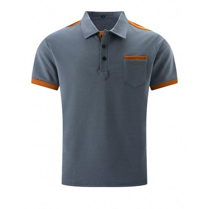Men's Colorblock Polo Shirt | Chest Pocket | Lapel Collar | Cotton Blend | Short Sleeve | Casual & Semi-Casual | Comfortable & Breathable | Stylish Design | Easy Care | Classic & Modern Style | Versatile