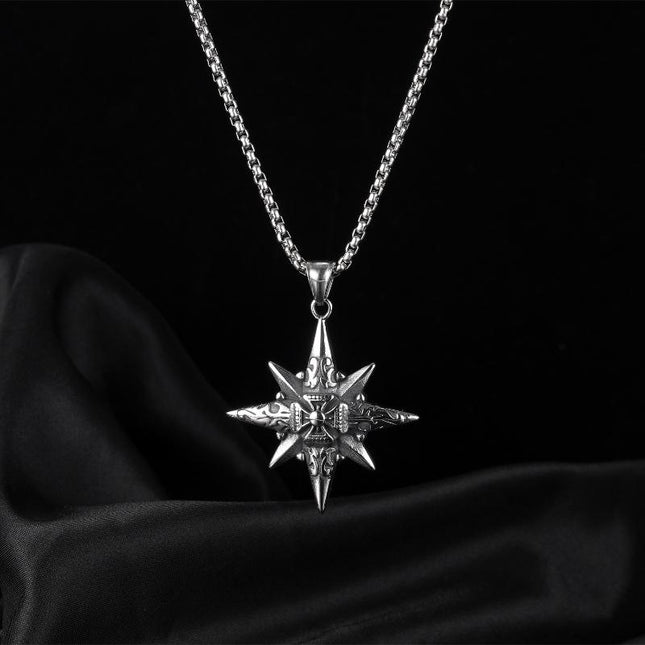 Vintage Octagonal Star Cross Pendant Necklace | Casual Jewelry | Fashionable Accessories for Women & Men