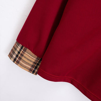 Men's Long Sleeve Polo Shirt | Checked Stitching Design | Casual Lapel Collar | Soft Breathable Fabric | Smart-Casual Versatile Style