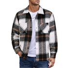 Men's Relaxed Fit Flannel Shirt | Vintage Check Pattern | Lapel Collar | Long Sleeve | Warm & Soft | Earthy Tones | Casual & Versatile | For Layering | Ideal for Fall & Winter |