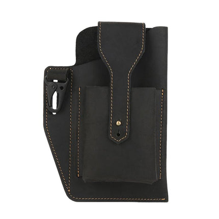Men's Retro Casual Waist Bag | Premium Leather | Cell Phone Pocket | Adjustable Strap | Multiple Compartments | Compact & Lightweight | Vintage Style | Secure Closure | Hands-Free Convenience