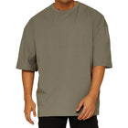 Men's Cotton Loose Fit Sports T-shirt | Solid Color | Round Neck | Pullover | Short Sleeve | Casual Fitness | Breathable | Comfortable | Spring Summer Autumn | Activewear