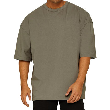 Men's Cotton Loose Fit Sports T-shirt | Solid Color | Round Neck | Pullover | Short Sleeve | Casual Fitness | Breathable | Comfortable | Spring Summer Autumn | Activewear
