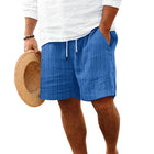 Men's Striped Cotton Blend Beach Shorts | Drawstring Waist | Breathable Fabric | Lightweight Summer Shorts | Casual Outings | Side Pockets | Versatile Easy Care | Timeless Nautical Style