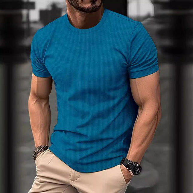 Men's Breathable Ice Silk T-Shirt | Round Neck Short Sleeve | Lightweight Moisture-Wicking | UV Protection | Casual Versatile Styling | Summer Comfort