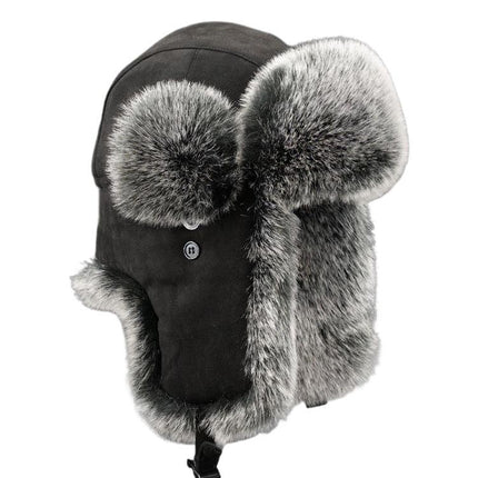 Men's Winter Hat | Suede Earmuffs | Thick Warm Fleece Lining | Classic Black & Khaki | Adjustable One Size | Cozy & Stylish Cold Weather Accessory
