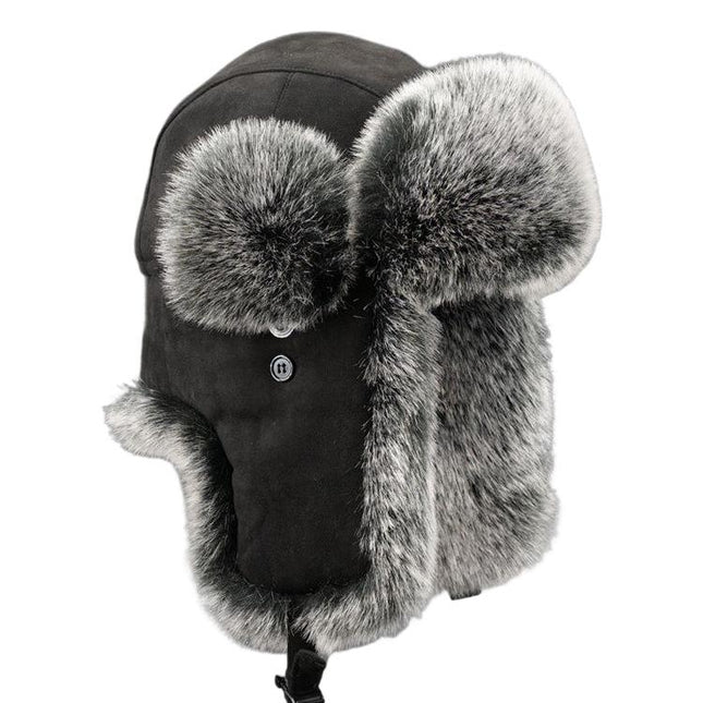 Men's Winter Hat | Suede Earmuffs | Thick Warm Fleece Lining | Classic Black & Khaki | Adjustable One Size | Cozy & Stylish Cold Weather Accessory