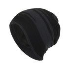 Men's Retro Jacquard Knit Hat | Plush Lining Warm Winter Beanie | Colorblock Design | Soft Acrylic Material | Snug Fit | Cold Weather Essential | Stylish Vintage Color Contrast