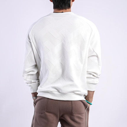 Men's Long Sleeve T-shirt | Solid Color | Textured Cotton Blend | Round Neck | Relaxed Fit | Sizes M to 3XL | Comfortable Everyday Wear | Classic Style | Casual Wardrobe Essential