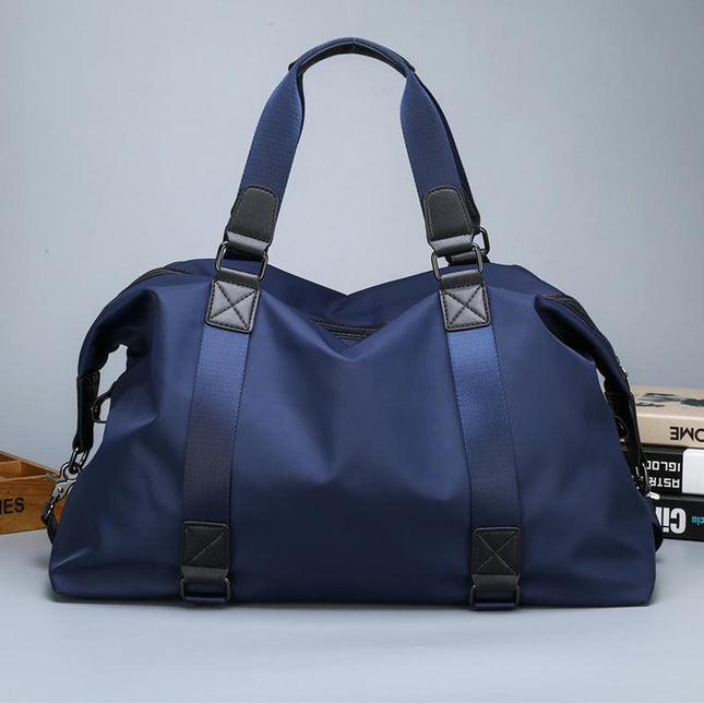 Men's Travel Bag | Large Capacity Duffel | Oxford Cloth | Zipper Closure | Storage | Plain Pattern | Horizontal Square Shape