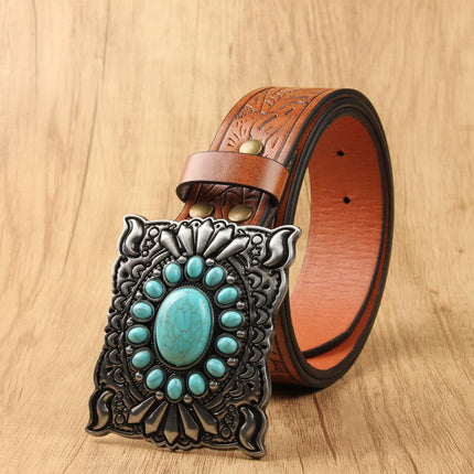 Men's Vintage Western Cowboy Belt | Intricate Design | Premium Materials | Adjustable Fit | Decorative Buckle | Versatile for Casual & Formal Wear