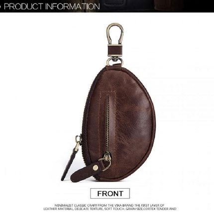 Men's Cowhide Leather Wallet | Zipper Closure | Key Compartment | Compact Design | Premium Quality | Multi-Functional Slots | Soft Lining | Sturdy Key Holder | Durable & Stylish | Perfect Gift
