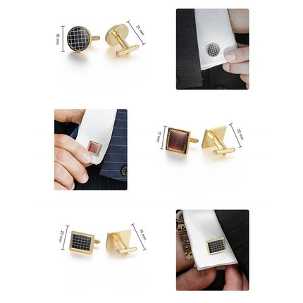 Men's Copper Cufflinks | Classic Business Suit Shirt Accessories | Polished Finish | Durable | Elegant Gift Box | Secure Lock | Tarnish-Resistant | Perfect for Formal Events | Weddings | Office Wear