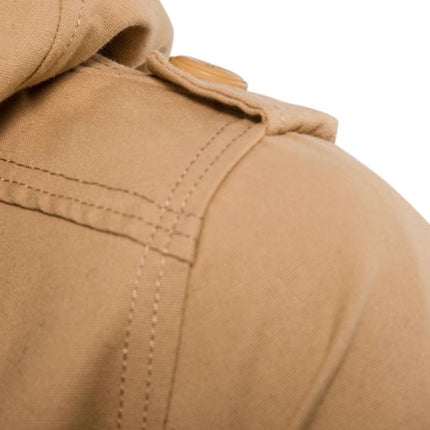 Men's Cargo Jacket | Washed Cotton | Hooded | Slim Fit | Patchwork Design | Casual Outerwear | Functional Pockets | Adjustable Hood | Stylish Streetwear | Rugged & Durable | Versatile Layering