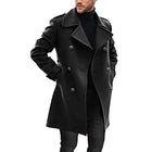 Men's Double Breasted Mid-length Coat | High-quality Fabric | Classic Notched Lapel Design | Warmth & Style | Multiple Pockets | Tailored Fit | Formal & Casual Occasions | Dry Clean or Machine Wash