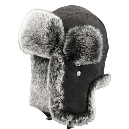 Men's Winter Hat | Suede Earmuffs | Thick Warm Fleece Lining | Classic Black & Khaki | Adjustable One Size | Cozy & Stylish Cold Weather Accessory