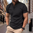 Men's Slim Fit Waffle T-Shirt | Stand Collar | Casual Short Sleeve | Soft Comfortable Fabric | Versatile Colors | Easy Care | Durable Stitching | Lightweight | Perfect for Layering
