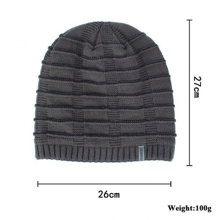 Men's Vintage Warm Knitted Hat | Plush Lined | Winter Beanie | Classic Retro Style | Cozy Insulation | Breathable Acrylic | Timeless Design | Soft and Comfortable | Stretchable Fit | Cold Weather Accessory