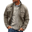 Men's Distressed Vintage Canvas Jacket | Durable Zip-Up Outerwear | Rugged Style | Casual Wear | Spring & Autumn Layering | Comfortable Fit | Handcrafted Quality | Multiple Sizes