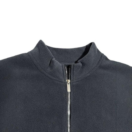 Men's Fleece Sweatshirt | Stand Collar | Long Sleeve | Casual Loose Fit | Solid Color | Soft Warm Material | Versatile Layering Top