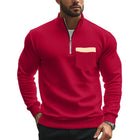 Men's Casual Sweatshirt | Zipper Stand Collar | Solid Color | Versatile Design | Comfortable Fit | Hip-Length | Soft Breathable Fabric | High-Quality Cotton Polyester Blend | Classic Shades | Machine Washable