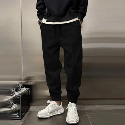 Men's Plush Polyester Casual Sports Pants | Elastic Waist with Drawstring | Loose Fit with Side/Back Pockets | Durable and Comfortable for Sports & Activities | Machine Washable