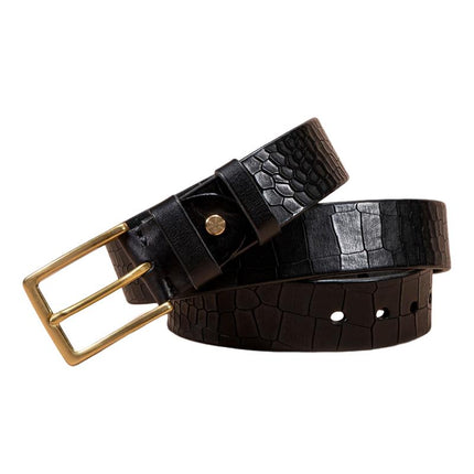 Men's Genuine Cowhide Leather Belt | Pure Copper Bronze Buckle | Durable & Stylish | Versatile Accessory | Classic Design for Casual & Formal Outfits