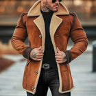 Men's Mid-Length Fleece Suede Casual Coat | Single Breasted | Suede Lapel Collar | Long Sleeve Outerwear | Warm & Stylish | Versatile Design | Soft & Durable Fabric | Available in Sizes M to 4XL | Classic Men's Jacket