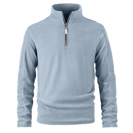 Men's Polar Fleece Sweatshirt | Retro Casual Style | Half Zip | Solid Color | Long Sleeve | Warm & Breathable | Ideal for Autumn & Winter | Versatile for Travel & Outdoor Activities | Fashionable Activewear