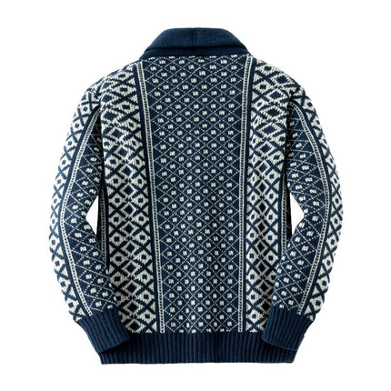 Men's Cardigan | Vintage Jacquard Shawl Collar | Single Breasted Knit | Elegant Outerwear | Cozy Layer | Classic Style
