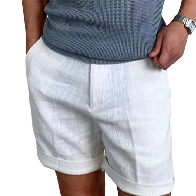 Men's Classic Vintage Linen Beach Shorts | Breathable Summer Fabric | Side Pockets | Straight Fit | Versatile Warm Weather Style | Spring & Summer Essentials | Durable & Comfortable