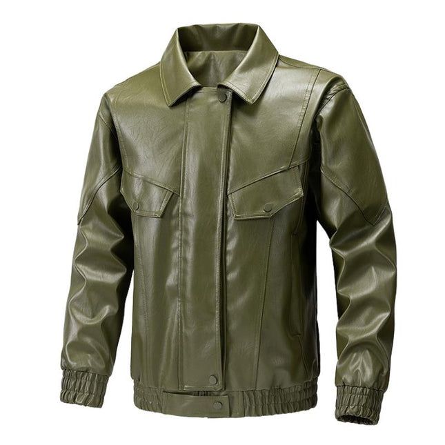 Men's Leather Jacket | Classic Casual Lapel | Premium Quality | Long Sleeve | Regular Fit | Durable Outerwear | Warm Insulation | Versatile Colors | Timeless Design | men's Coats & Jackets