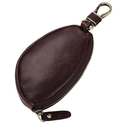 Men's Cowhide Leather Wallet | Zipper Closure | Key Compartment | Compact Design | Premium Quality | Multi-Functional Slots | Soft Lining | Sturdy Key Holder | Durable & Stylish | Perfect Gift