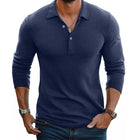 Men's Lapel Slim Fit Long Sleeve Polo Shirt | Cotton Blend | Casual & Semi-Formal | Breathable Fabric | Classic Polo Details | Ribbed Cuffs | Machine Washable | Versatile Styling | Premium Quality