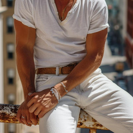 Men's Henley Collar T-Shirt | Solid Color | Short Sleeve | Buttoned Placket | Casual Everyday Wear | Versatile Style | Comfortable Fabric | Easy Pairing