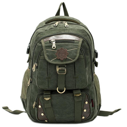 Men's Wear-Resistant Canvas Backpack | Square Vertical Design | Plain Pattern | Lightweight | Durable