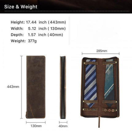 Men's Tie Organizer | Vintage Style Tie Storage | Lightweight Travel Tie Bag | Durable Portable Tie Case | Business & Travel Essentials | Classic Men's Accessories | Secure Closure | Spacious Design