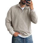Men's Lapel Zipper Sweatshirt | Solid Color | Casual Style | Premium Cotton Blend | Contemporary Fit | Full-Length Zipper Closure | Smart-Casual Versatility | Comfortable Outerwear