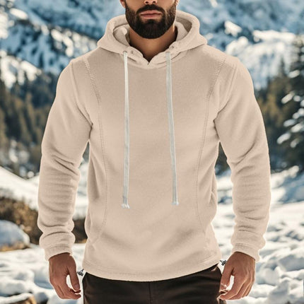 Men's Polar Fleece Hoodie | Long Sleeve Pullover | Casual Outdoor Wear | Soft Warm Fabric | Adjustable Hood | Kangaroo Pocket | Breathable & Quick-Drying | Relaxed Fit | Elastic Cuffs | Durability | Versatile Style