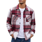 Men's Relaxed Fit Flannel Shirt | Vintage Check Pattern | Lapel Collar | Long Sleeve | Warm & Soft | Earthy Tones | Casual & Versatile | For Layering | Ideal for Fall & Winter |