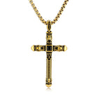 Retro Stylish Cross Necklace | Casual Pendant | Unique Jewelry for Him | Statement Accessory