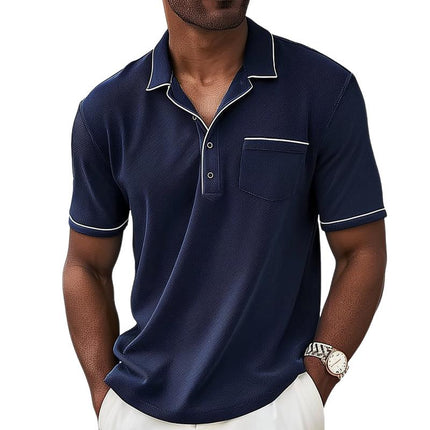 Men's Colorblock Polo Shirt | Lapel Collar | Short Sleeve | Cotton Polyester Blend | Regular Fit | Multiple Colors | S to XXL
