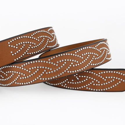Men's Leather Belt | Vintage Western Cowboy Style | Carved Punk Design | High-Quality Leather | Intricate Patterns | Bold Punk Influence | Adjustable Fit | Classic Western Buckle | Durable Accessories